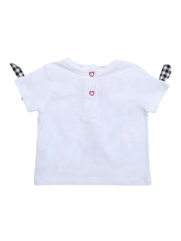 Girls White & Pink T-Shirt with Short Pants image number 1
